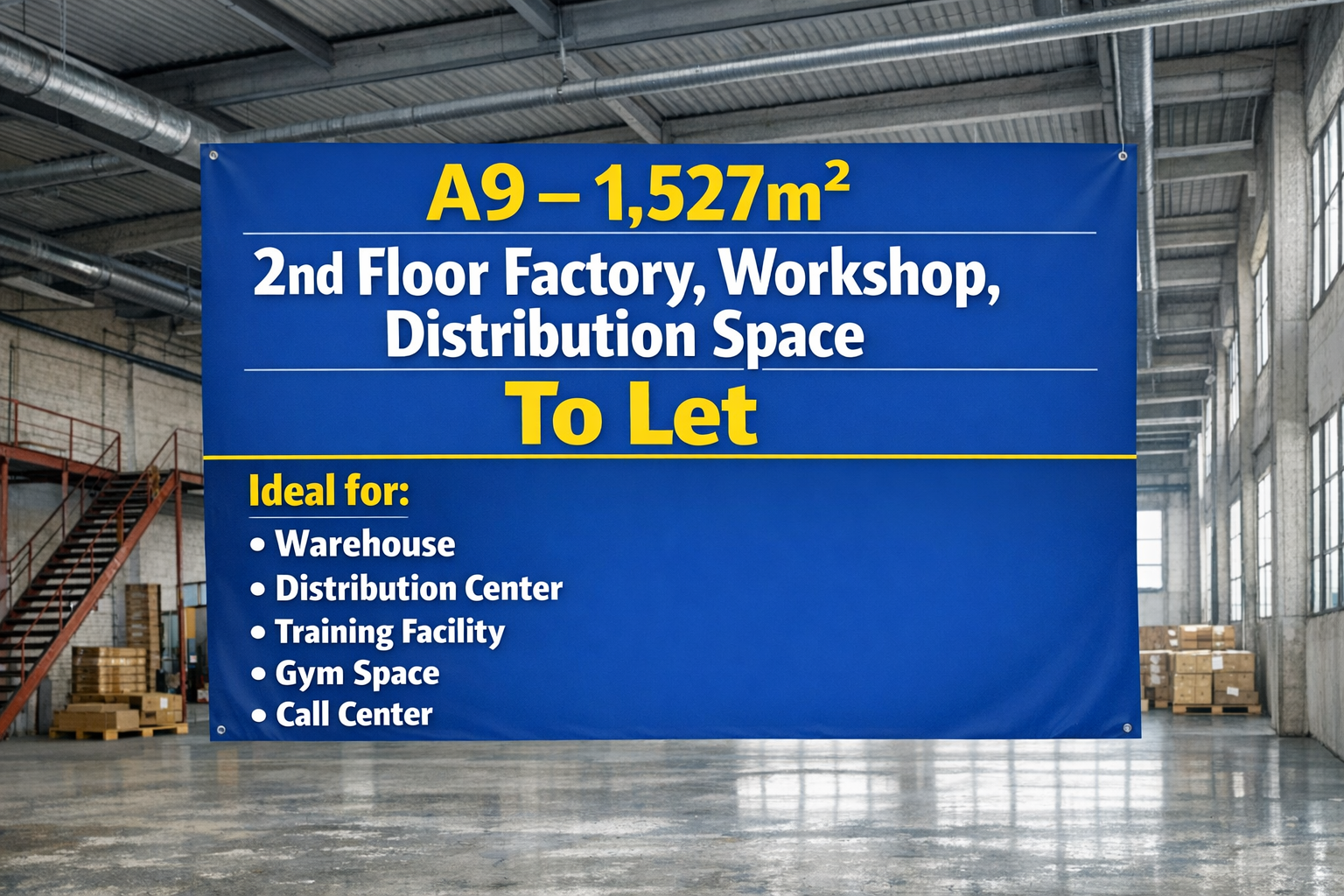 a9 – 1,527M² - 2nd Floor Factory / Workshop / Distribution Space to Let